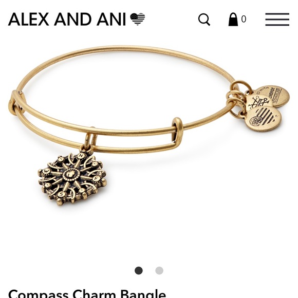 Alex and Ani Compass Charm Bracelette - Picture 6 of 8